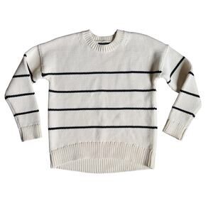Banana Republic Striped Chunky Crew Sweater- Substantial Knit